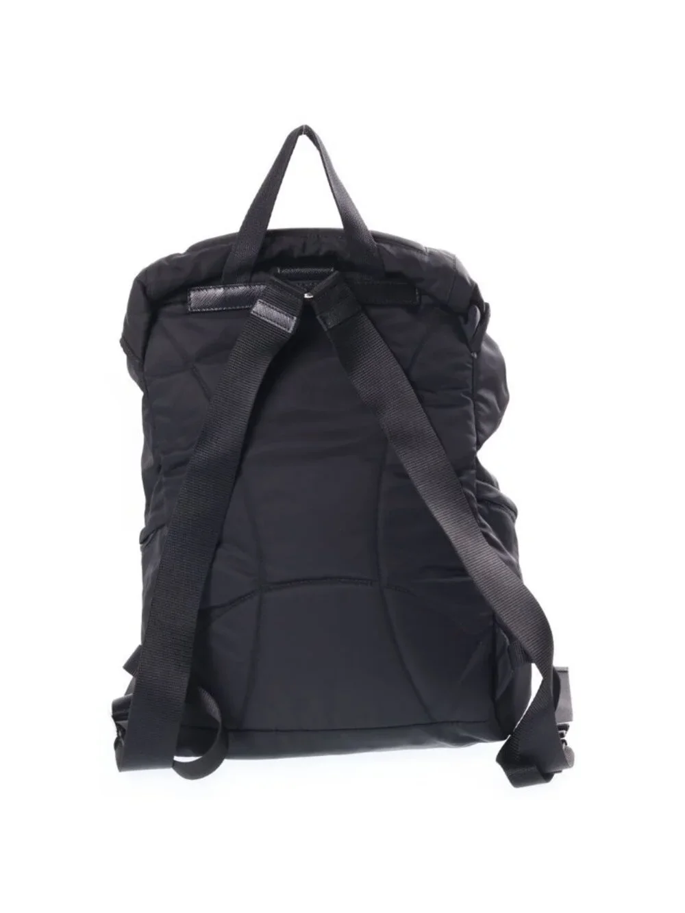 Prada Re-Nylon Backpack Black Nylon Leather Silver